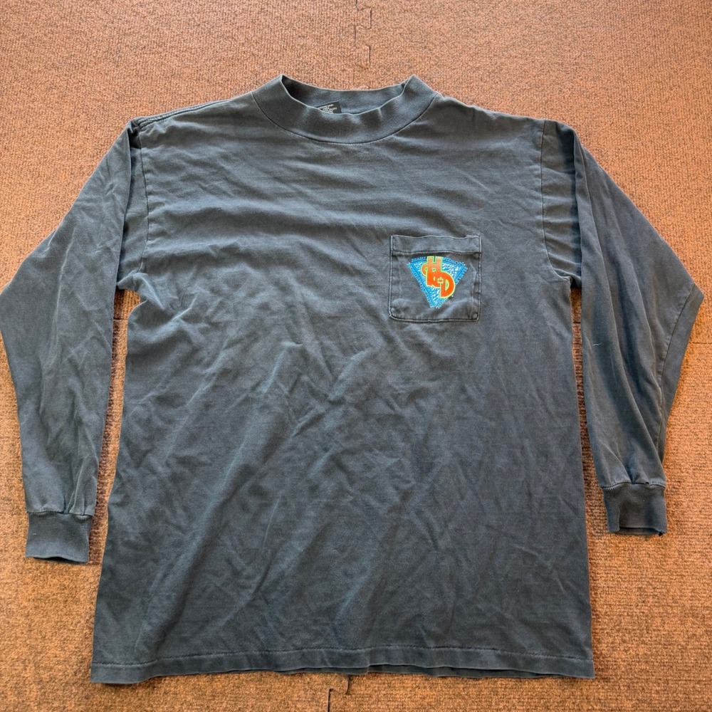 Harley Davidson Long Sleeve Pocket T-Shirt Mens L 50 Years American Made Black